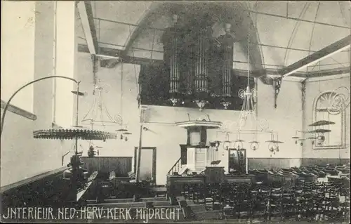 Ak Mijdrecht Utrecht Niederlande, Interieur ned. herv. Kerk