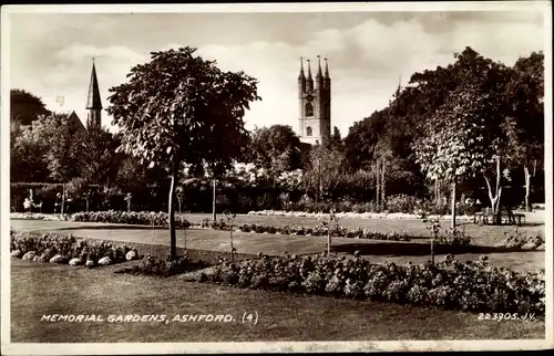 Ak Ashford Kent England, Memorial Gardens