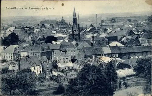 Ak Saint Ghislain Wallonien Hennegau, Panorama de la ville