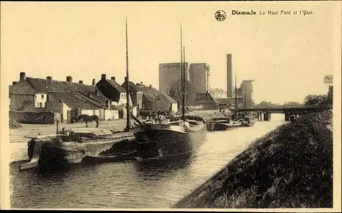 Ak Diksmuide Dixmude Westflandern, Le Haut Pont et l´Yser