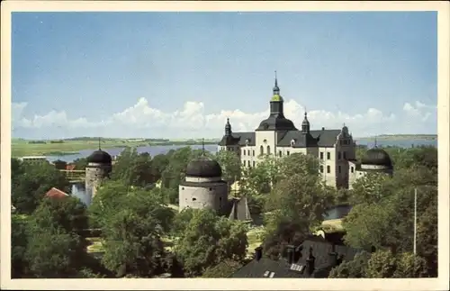 Ak Vadstena Schweden, Teilansicht vom Schloss