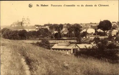 Ak St Hubert Wallonien Luxemburg, Panorama d'Ensemble vu du chemin de Chirmont