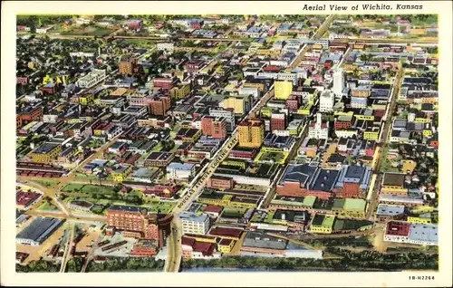 Ak Wichita Kansas USA, Fliegeraufnahme