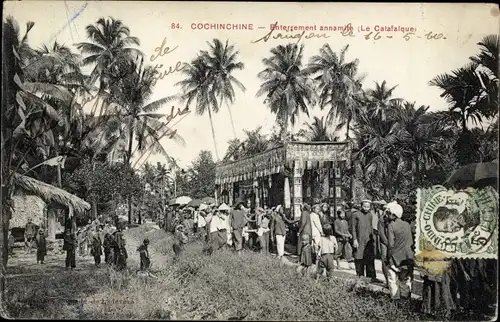 Ak Cochinchine Vietnam, Enterrement annamite, Le Catafaique