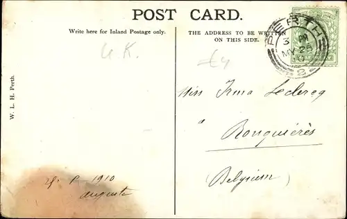 Passepartout Ak Perth Schottland, High Street, Wappen, Tartan Stewart