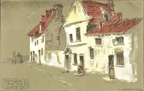 Künstler Ak Lavering, Lowestoft East of England, Old Houses in Pakefield Street