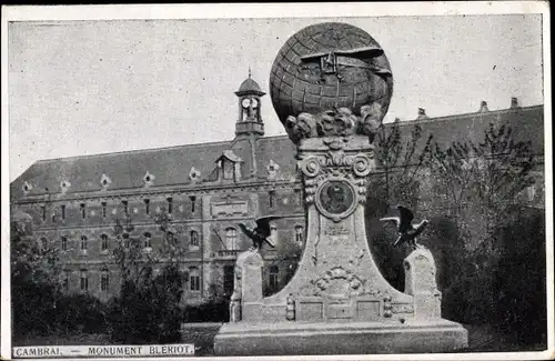 Ak Cambrai Nord, Monument Bleriot, Fliegerdenkmal