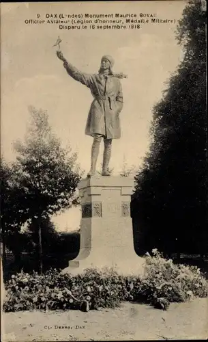Ak Dax Landes, Monument Maurice Boyau, Fliegerdenkmal