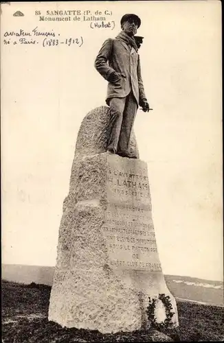 Ak Sangatte Pas de Calais, Monument de Latham, Denkmal