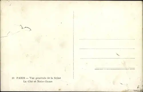 Ak Paris IV Ile de la Cité, Cathédrale Notre Dame, Vue general de la Seine