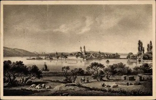 Künstler Ak Lindau in Bodensee Schwaben, Lindau 1835