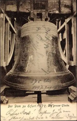 Ak Erfurt in Thüringen, Der Dom zu Erfurt, die grosse Glocke