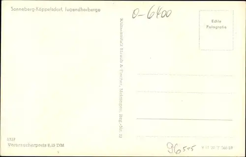 Ak Köppelsdorf Sonneberg in Thüringen, Jugendherberge