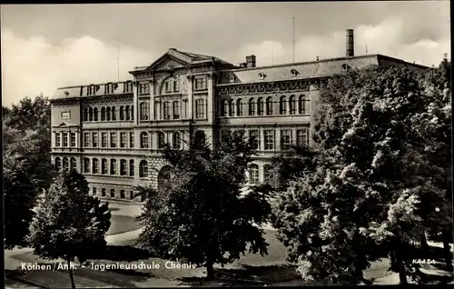 Ak Aken an der Elbe Sachsen Anhalt, Ingenieurschule Chemie