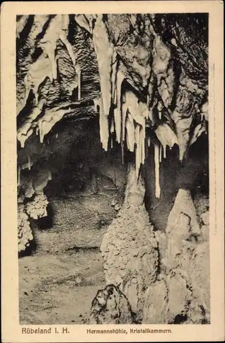 Ak Rübeland Oberharz, Hermannshöhle, Kristallkammer, Tropfsteine