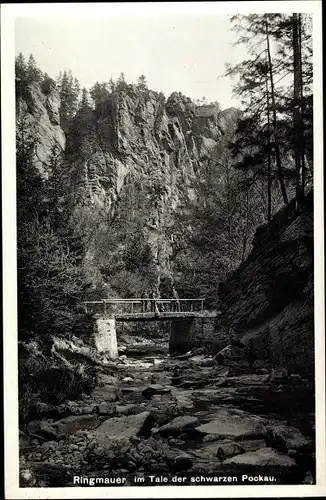 Ak Zöblitz Erzgebirge, Ringmauer, Brücke, Steine, Im Tale der schwarzen Pockau