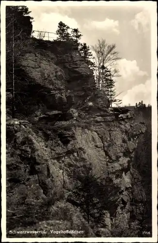 Ak Pobershau Marienberg im Erzgebirge, Schwarzwassertal, Vogeltoffelfelsen