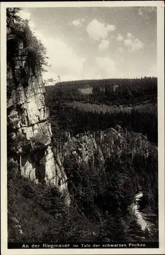 Ak Zöblitz Marienberg im Erzgebirge, Ringmauer, im Tal der schwarzen Pockau
