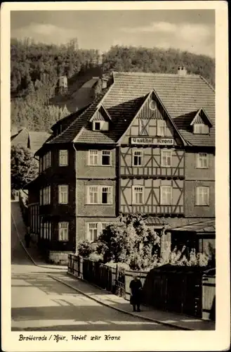 Ak Brotterode Trusetal in Thüringen, Hotel zur Krone, Außenansicht