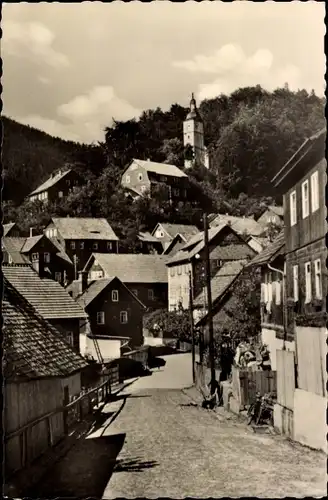 Ak Rauenstein in Thüringen, Partie an der Kirche