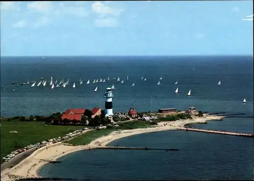 Ak Ostseebad Strande in Schleswig Holstein, Bülker Leuchtturm, Strandpartie