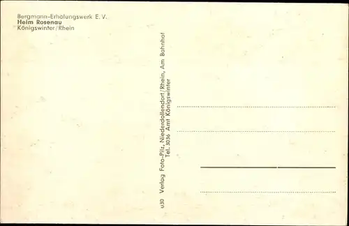 Ak Königswinter am Rhein, Heim Rosenau, Terrasse