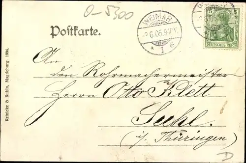 Ak Weimar in Thüringen, Partie am Watzdorfplatz mit Kriegerdenkmal