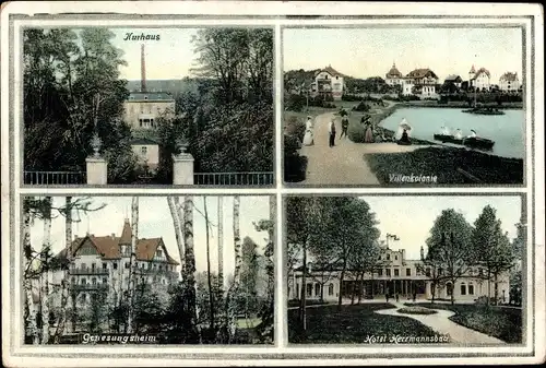 Ak Bad Lausigk Bad Lausick in Sachsen, Genesungsheim, Hotel Hermannsbad, Villenkolonie, Kurhaus