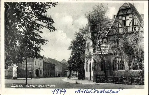 Ak Lützen im Burgenlandkreis, Blick in die Gustav Adolf Straße