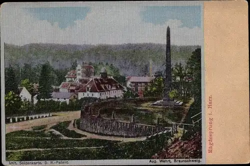 Seiden Ak Mägdesprung Harzgerode am Harz, Teilansicht vom Ort