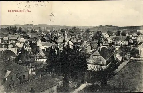 Ak Ebersbach in der Oberlausitz Sachsen, Panorama, Vogelperspektive