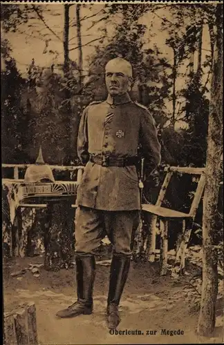 Ak Oberleutnant zur Megede, Kaiserliches Heer