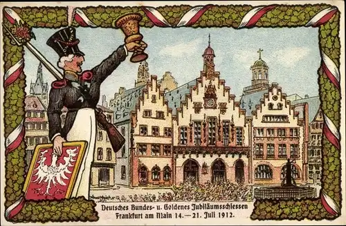 Litho Frankfurt am Main, Deutsches Bundes- und Goldenes Jubiläumsschießen 1912