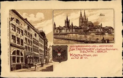 Wappen Litho Köln am Rhein, Weingroßhandlung und Weinstube Zum Treppchen, Inh. Mathias Beckmann