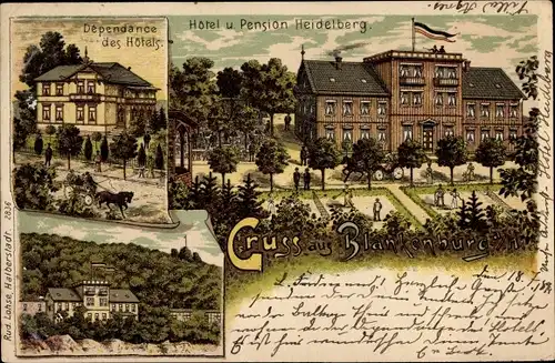 Litho Blankenburg am Harz, Hotel und Pension Heidelberg