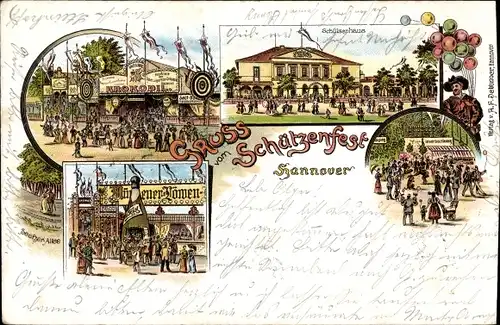 Litho Hannover in Niedersachsen, Schützenfest, Schützenhaus