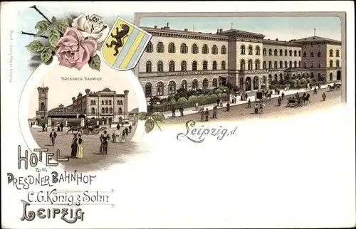 Litho Leipzig in Sachsen, Hotel zum Dresdner Bahnhof