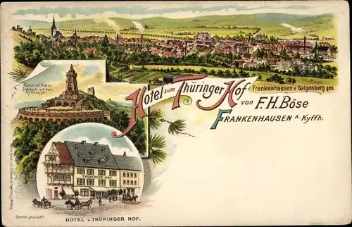 Litho Bad Frankenhausen am Kyffhäuser Thüringen, Hotel zum Thüringer Hof