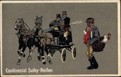 Ak Reklame Continental Sulky Reifen, Kutsche