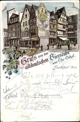 Litho Frankfurt am Main, Altdeutsche Bierstube, Außenansicht