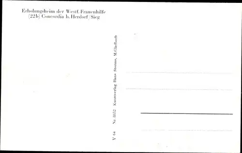 Ak Betzdorf an der Sieg, Erholungsheim der Westf Frauenhilfe, Concordia