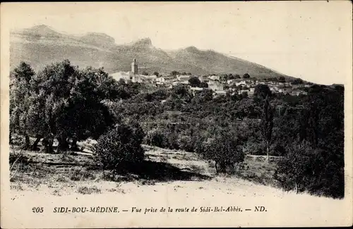 Ak Sidi Bou Medine Algerien, Vue prise de la route de Sidi Bel Abbes