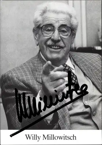 Ak Schauspieler Willy Millowitsch, Portrait, Autogramm, Krawatte