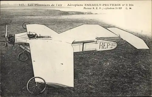 Ak Französisches Flugzeug, Les Pionniers de l'Air, Aeroplane Esnault Pelterie