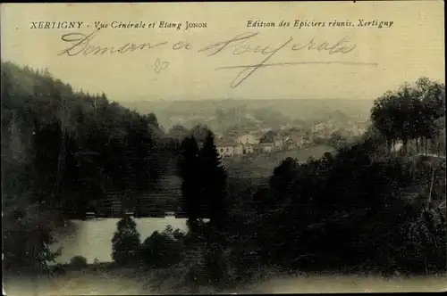 Ak Xertigny Vosges, Vue Generale et Etang Jonon