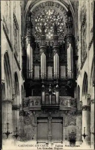 Ak Caudebec en Caux Seine Maritime, Eglise Notre Dame, les Grandes Orgues