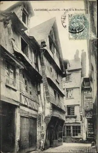 Ak Caudebec en Caux Seine Maritime, Rue de la Boucherie
