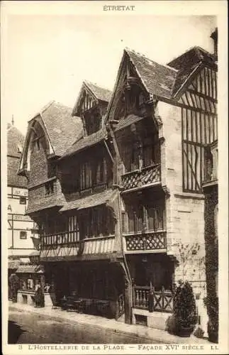 Ak Étretat Seine Maritime, L'Hostellerie de la Plage