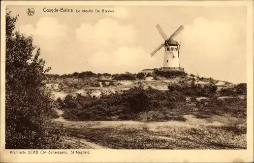 Ak Koksijde Coxyde Bains Westflandern, Le Moulin De Blekker, Windmühle