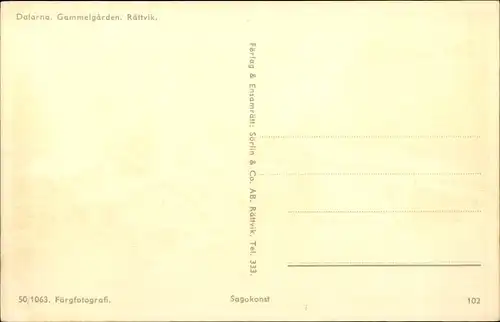 Ak Dalarne Dalarna Schweden, Gammelgarden Rättvik